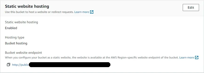 S3 Bucket Creation - Static Bucket Website Endpoint URL